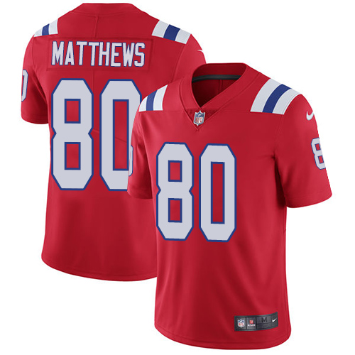 Nike Patriots #80 Jordan Matthews Red Alternate Men's Stitched NFL Vapor Untouchable Limited Jersey - Click Image to Close